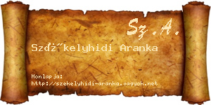 Székelyhidi Aranka névjegykártya
